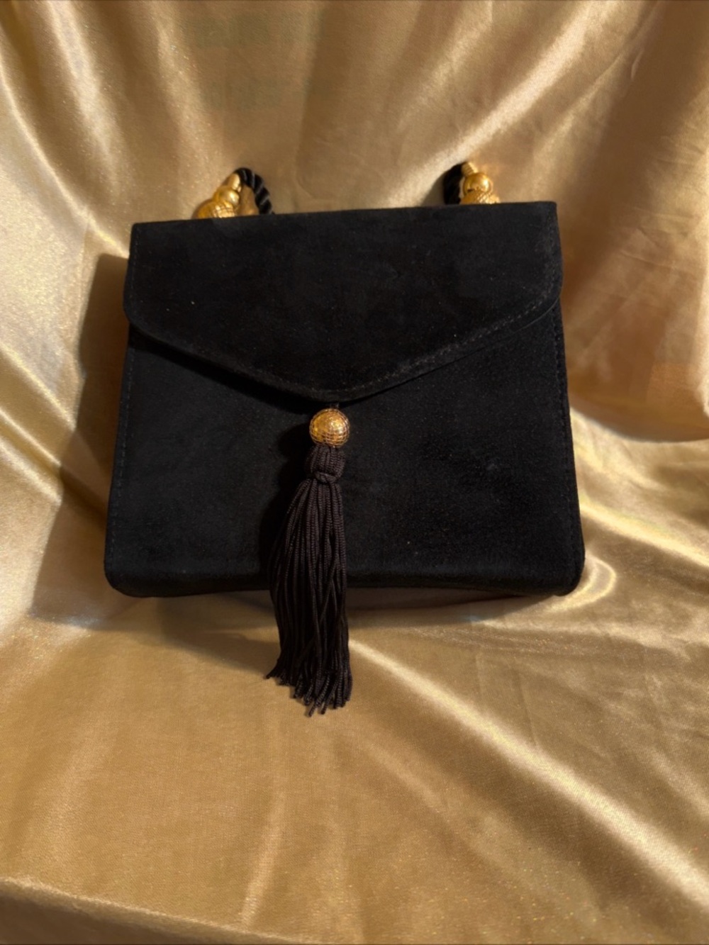 Black Suede Tassel Shoulder Bag Mary Kay brand